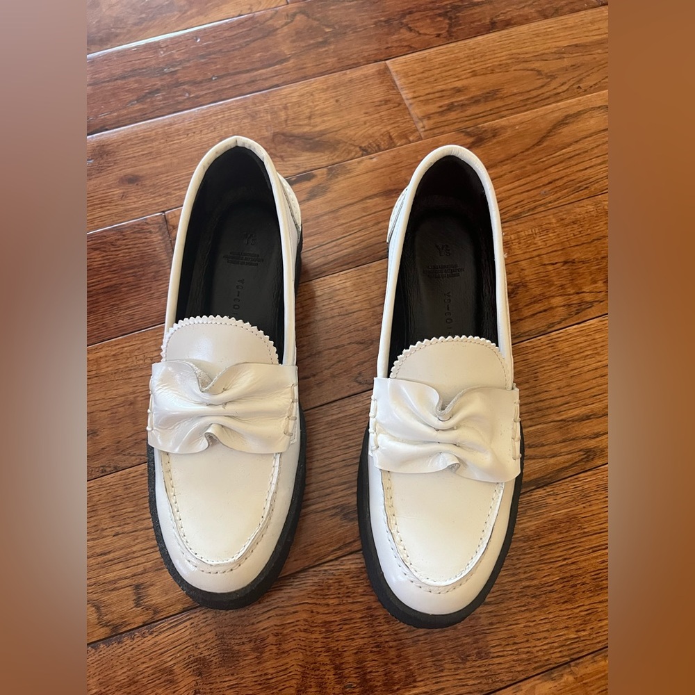 Yohji Yamamoto Loafers Soft Glass Thick Sole White Black Size 7 (2 Japanese) - Picture 2 of 16